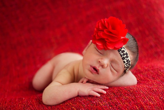 red infant headband