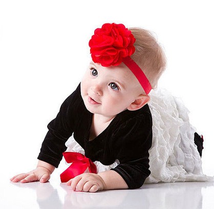 red infant headband