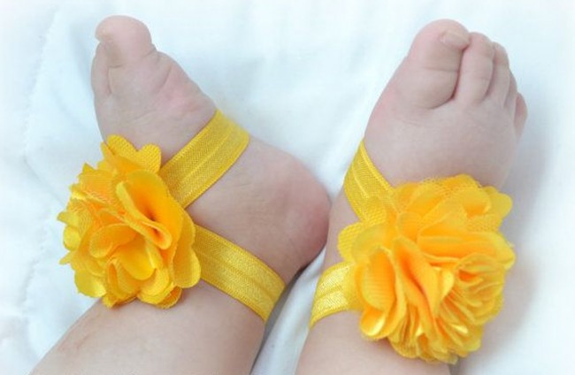 bright yellow baby socks
