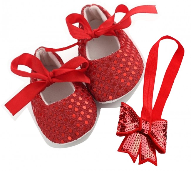 kids red sequin shoes
